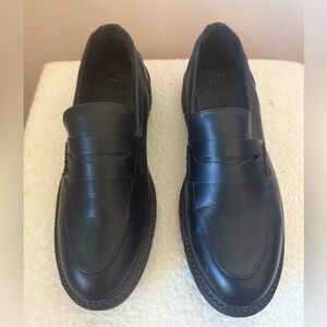 NWOT A New Day Black Leather Slip-On Loafers